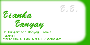 bianka banyay business card