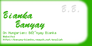 bianka banyay business card